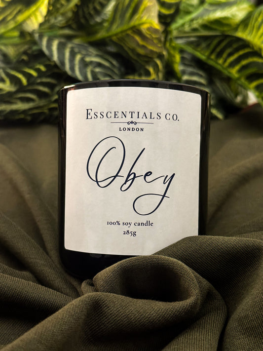 Obey | Dark honey and Tobacco Soy Candle | The Esscential Collection