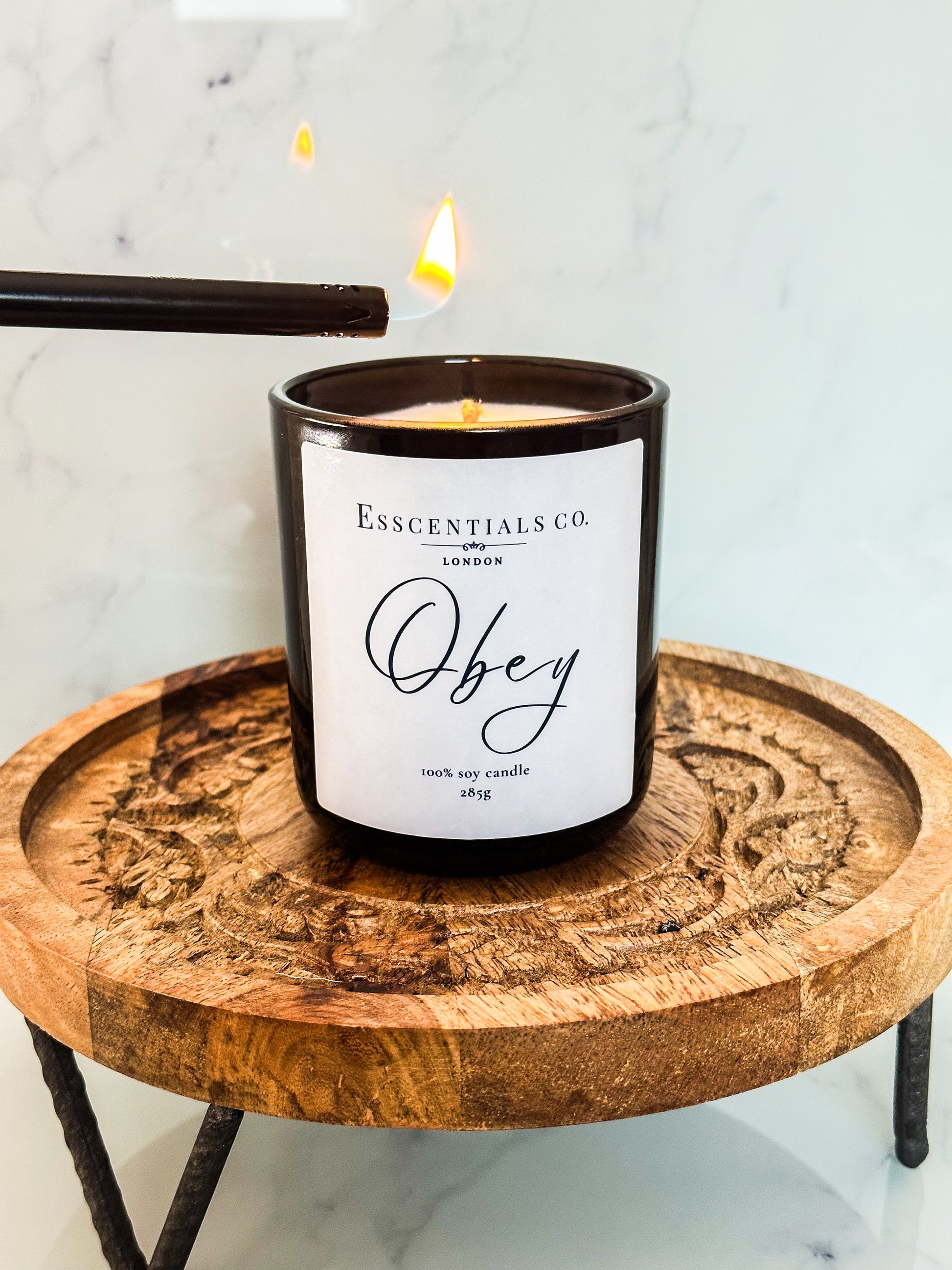 Obey | Dark honey and Tobacco Candle | The Esscential Collection - Esscentials Co. 